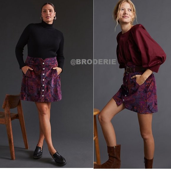 Anthropologie Corduroy Mini Skirt by Pilcro NWT - Picture 1 of 7